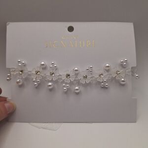 Galina Signature Pearl & Crystal Floral Hair Vine Headband Ivory White NWT